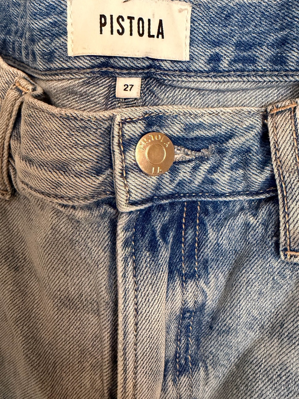 pistola Light Blue Straight-Leg Jeans with Gold Star Embroidery - Picture 2 of 6